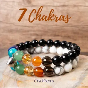 Heart Chakra Healing Bracelets Set | Perfect Yoga 7 Chakra Stretch Bracelets for Couples, Sisters, Brothers, Birthday Gifts, and Valentine's Day Perfect for Men, Women, Couples, Colorful LGBTQ+ Friendship Jewelry