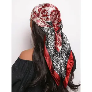 Women's All Over Paisley Print Square Scarf, Casual Soft Comfortable Scarf for Daily Wear, Fashion Accessories for Women & Girls