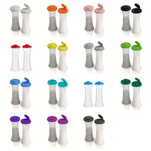 Plastic Salt and Pepper Shakers with Lid, Moisture-Proof Large Capacity Condiment Container, Home Kitchen Restaurant Camping Utensils Set