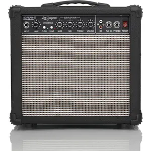 20W Electric Guitar Amplifier - Clean and Distortion  - 3 Band Equalization and CD Line Input - Recording Studio, Practice Room, Small Courtyard (6.5", Black)