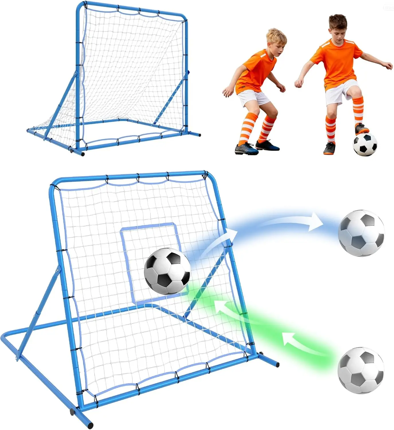 Garvee Upgraded Dual-Mode Soccer Goal and Rebounder Net – Adjustable Angle Training Net for, Passing, and Ball Control – Durable Practice Net for Kids, Teens, and Adults