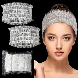 50/100 Pcs Disposable Spa Headbands, Soft Non-Elastic Facial Hair Bands, No Paraben, Light, Ideal for Sauna & Skincare