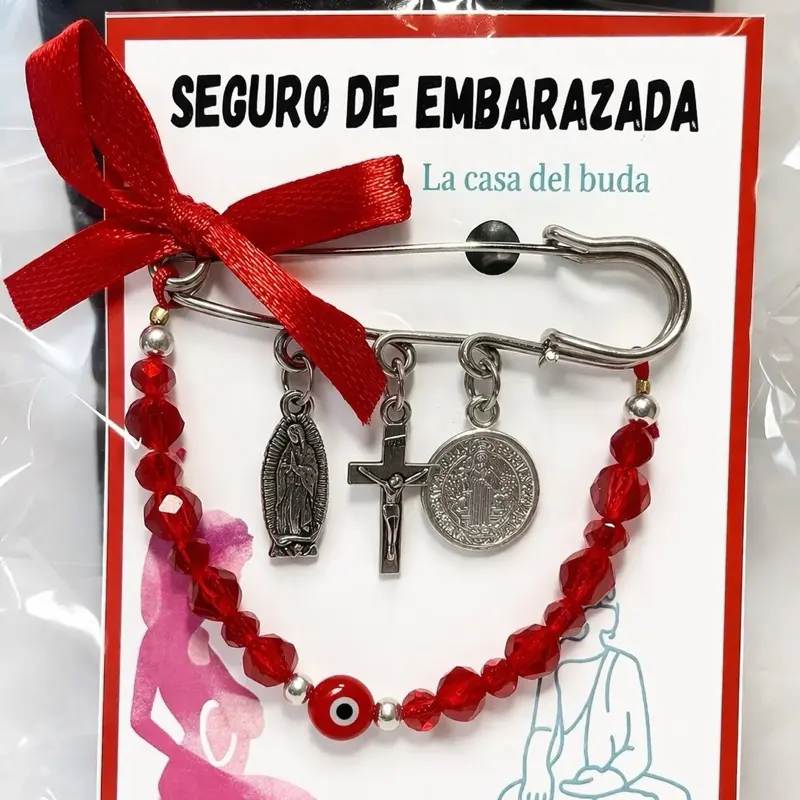 Evil Eye Jewelry for Women - Red Protection Pin - Unique Gift Idea for Babies, Infants and Toddlers - Evil Eye Pin, Red String, Amulet for Good Luck and Energy Fits Stroller and Blanket. Jewellery