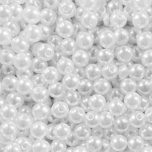 Beads for  Making - 1000 count 8mm White  for  Making,  for Crafts, Round Loose  Beads with Hole for Necklaces Bracelets Earrings Choker Making