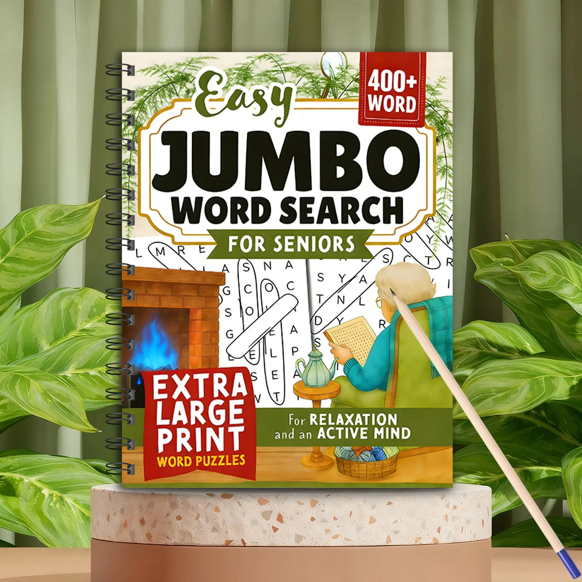 Jumbo Word Search Game Book for Seniors, Large Print, Large Font Design Puzzle Book, Relaxing & Brain-Boosting Activity, Fun Vocabulary Challenge