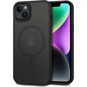 Magnetic Case for iPhone 13 & iPhone 14 6.1 inch-Compatible with MagSafe & Magnetic Car Phone Mount,Anti-Fingerprint TPU Thin Phone Cases Cover Protective Shockproof (Matte Black) | Anti-Fingerprint, TPU, Cover, Protective