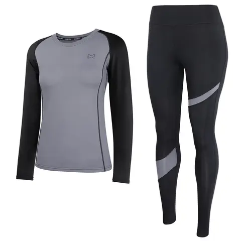Women's 2-Piece Soft Thermal Underwear Suit - Fleece-Lined Long Sleeve Crew Neck Top & High Waist Bottom, Antistatic Breathable Elastic Moisture-Wicking Fabric, Athletic Fit for Running, Workout, Casual Year-Round Use