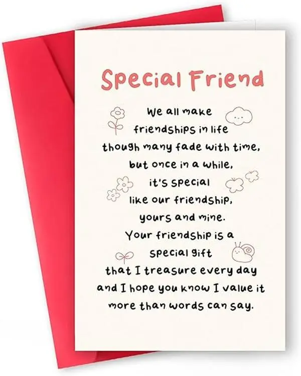 Special Friend Birthday Card – Meaningful Friendship Gift for Best Friend, Soul Sister, or Close Companion – Thank You for Being in My Life