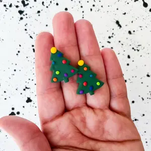 Christmas Tree Polymer Clay Stud Earrings