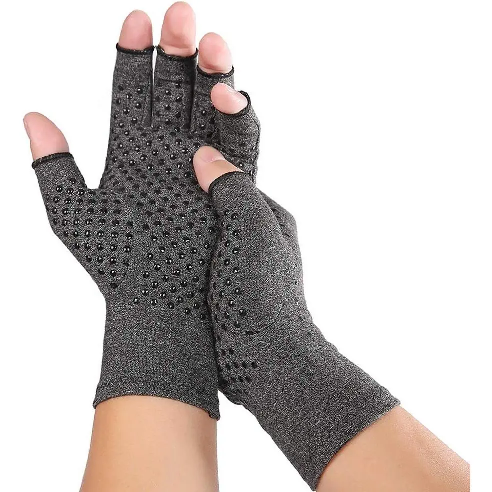 Women's High-Quality Cotton Fingerless Compression Gloves - Multi-Size Home Supplies for Daily Support, Prevents Cramping