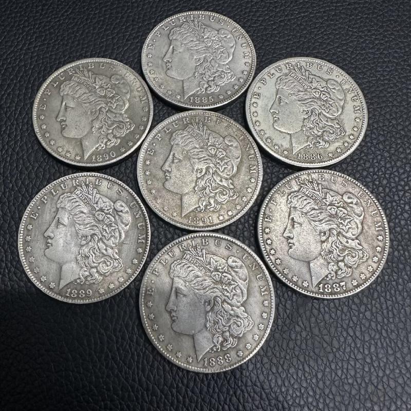 1878–1921 Morgan Dollar Replica: A vintage silver metal pocket fidget toy designed to effectively relieve stress and anxiety—a unique, collectible-grade gift crafted specifically for men.