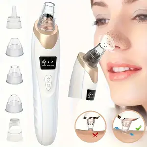 Portable Blackhead Cleaner, 1 Set Rechargeable Facial Pore Cleaner Pore Vacuum with 3 Suction Levels & 4 Replaceable Heads, Facial Beauty Instrument for Daily Care