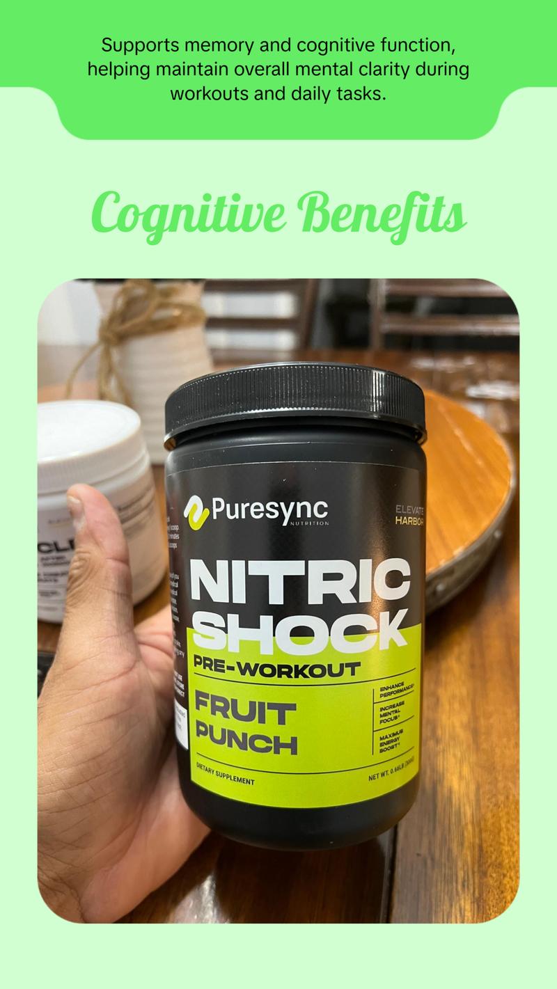 PureSync - Nitric Shock Pre-Workout Powder (Fruit Punch) - 0.66lb 30 Scoop PureSync - Nitric Shock Pre-Workout Powder (Fruit Punch) - 0.66lb 30 Scoop