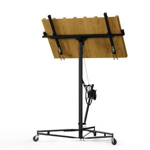 GARVEE Drywall Lift 16 ft,Drywall Rolling Lifter Panel,150LBS Heavy Duty Sheetrock Lift,Drywall Lifter Panel Hoist Jack With 360° Adjustable Telescopic Arm & 3 Lockable Wheels (16FT Black)