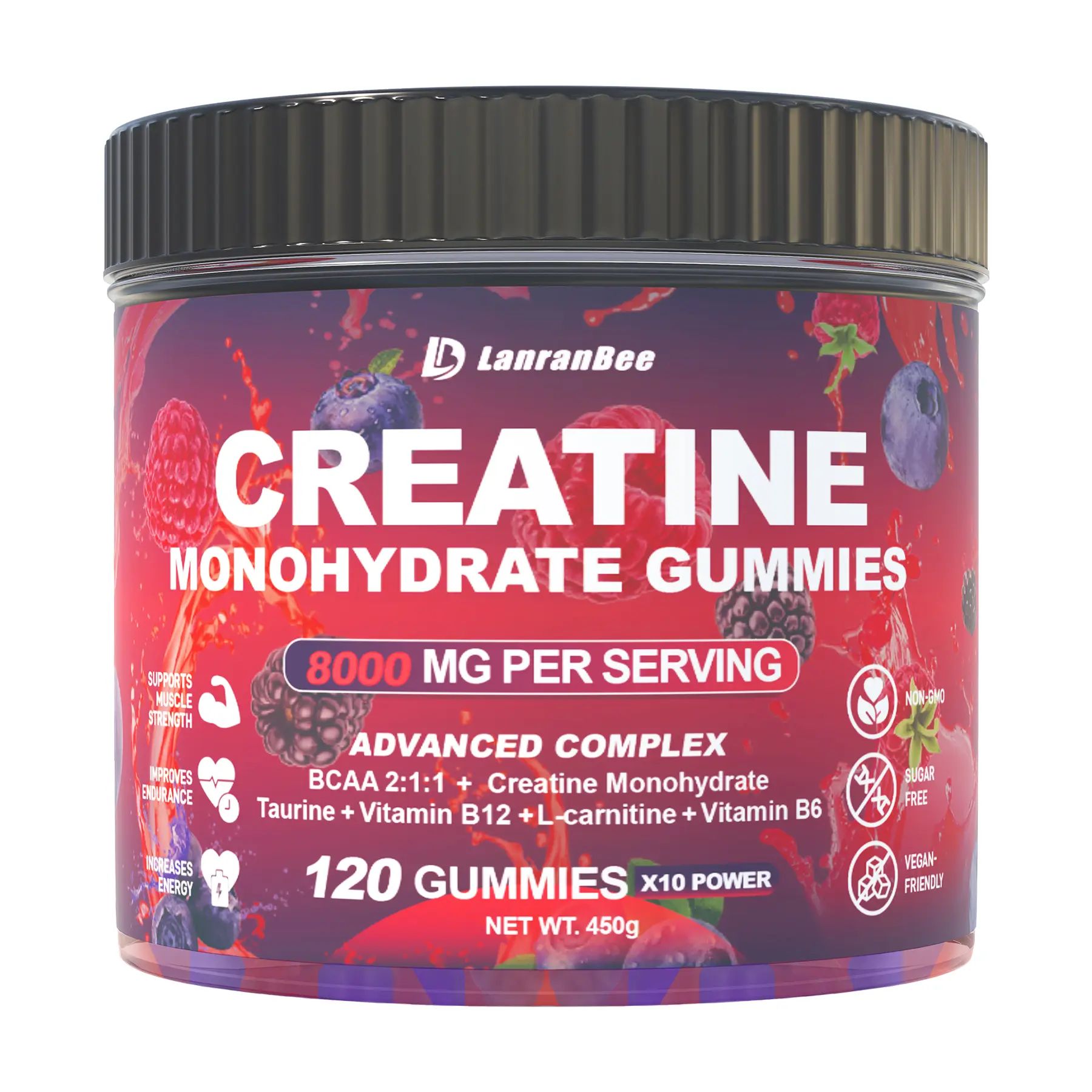Creatine Monohydrate for Women with Collagen and BCAA's - Fitness Supplement Powder for Muscle, Healthy Hair, Skin, Nails and Recovery