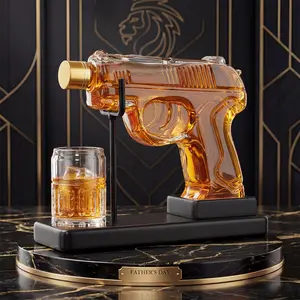 Father's Day Gift, Gifts for Men Dad Mom, Kollea Whiskey Decanter Set – Funny Home Bar Decanter Set, Cool Birthday Gift for Men Glass Steel Utensils Sturdy Wooden