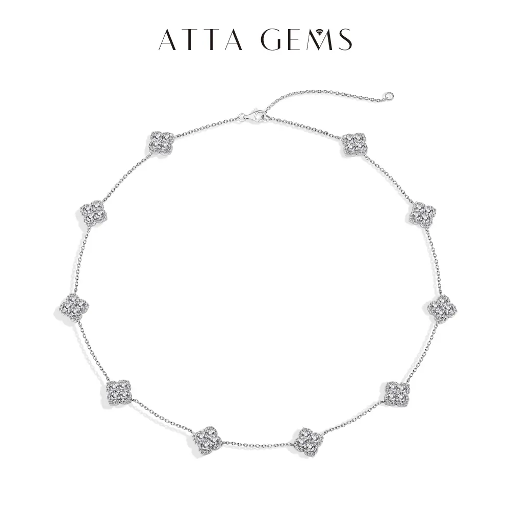 ATTAGEMS 925 Sterling Silver D VVS1 Color Lucky Lab-Created Moissanite Necklace for Women Daily Wear Birthday Anniversary Jewelry Gift for Lovers,Friends,Parents N052, Moissanite Pendant Necklace, Elegant Necklace,summerwins