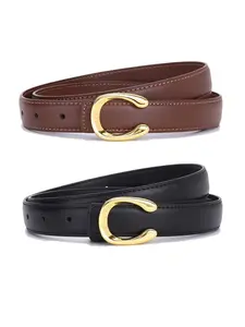 Women's Vintage Belt, High-End Casual Denim Jeans Belt, Versatile Simple Trendy Leather Belt for All Seasons