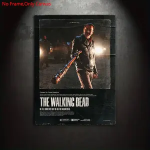 1 Piece/Set Frameless Canvas Painting Print Poster,Classic Dark Realistic Horror Gothic Pop Art,Negan,Perfect Gift for US Television Show Lovers,Ideal Gift for Bedroom,Study,Office,Toilet,Living Room,Dorm Hallway,Kitchen,Mural,Wall Decoration,Room Decor