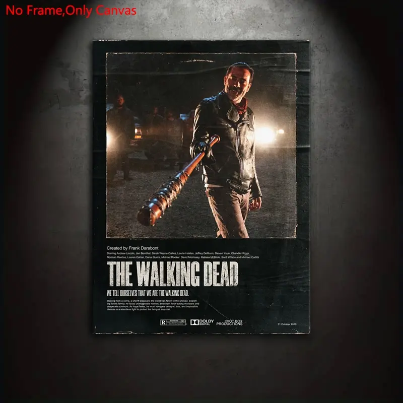 1 Piece/Set Frameless Canvas Painting Print Poster,Decorative Artwork,Classic Dark Horror Gothic Pop Art,Negan,Tv show,Perfect Gift for US Television Show Lovers,Bedroom,Study,Office,Living Room,Mural,Wall Decoration,Room Decor