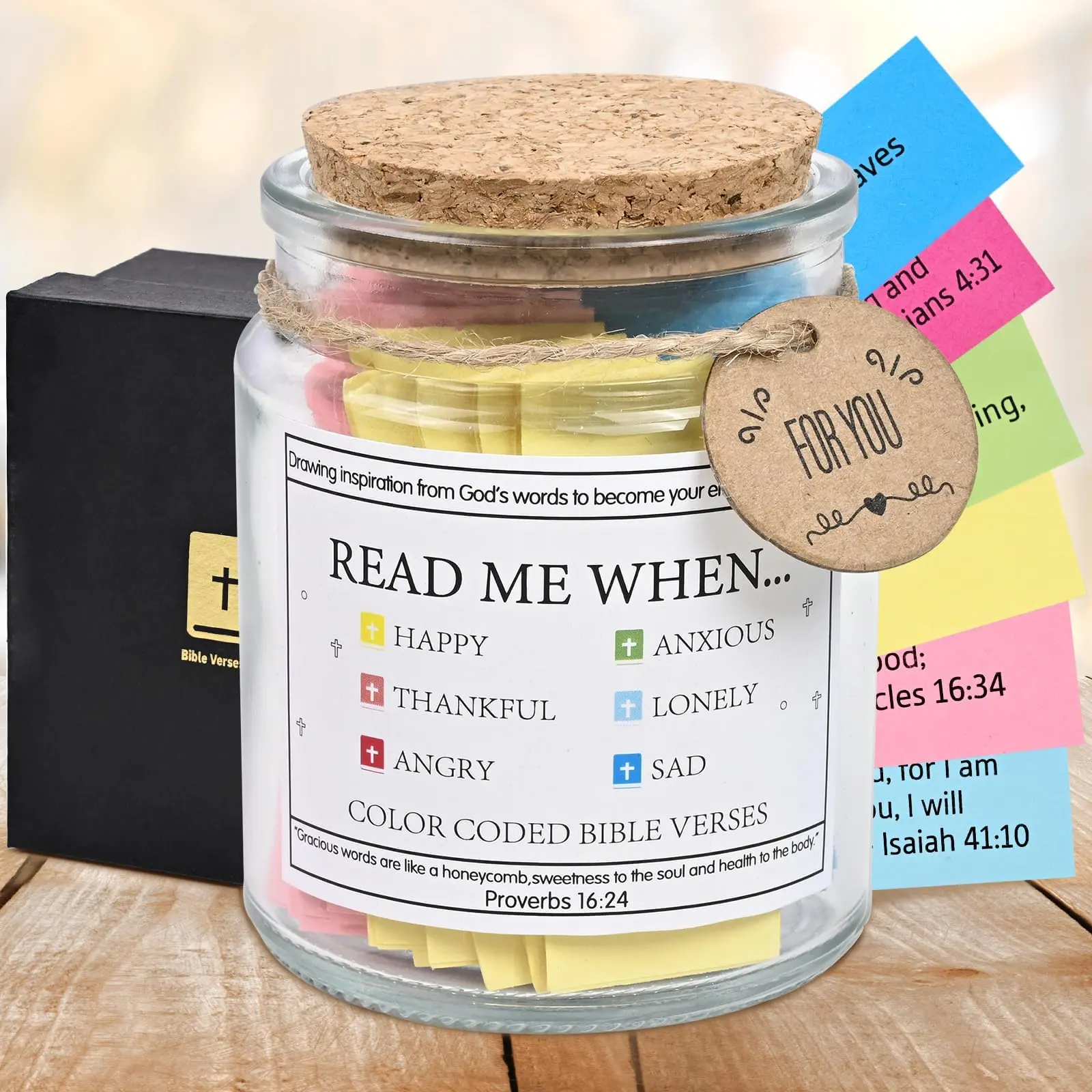 Verse Jar For Emotions  Birthday Friendship Gifts Women Christmas Read Me When Faith Based Graduation Gift Mom