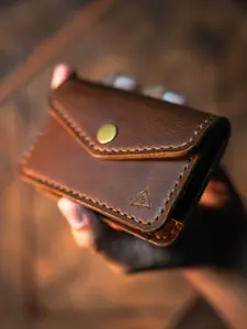 Leather Wallet for Men - Handcrafted Bifold Design with Hand Stitching, Credit Card Holder, Thoughtful Anniversary Gift
