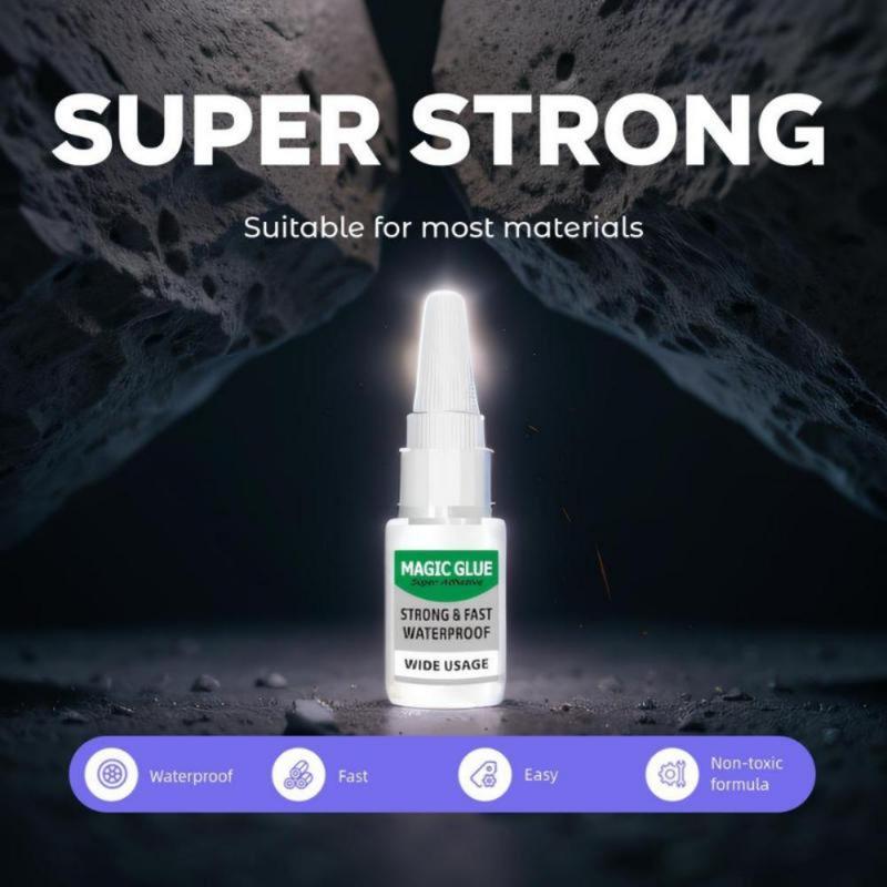 4PCS TrendReady Magic Glue Shoe Glue New Super Glue Clear, Strong Adhesive,Fast Drying Cyanoacrylate Glue for Wood,Rubber,Leather, Plastic, Metal, Rhinestone Jewelry, DIY Crafts