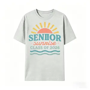 Carpesun Custom Senior 2026 Shirt Personalized Name Senior Sunset Tee Class of 2026 Graduation T-Shirt Back To School T-Shirt Coastal Vintage Grad Gift for Her Senior Year College Student Graduate Shirt Beach Senior