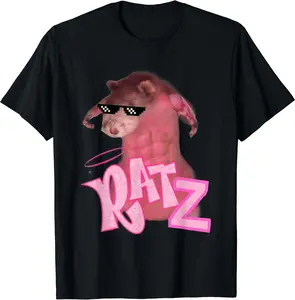 Ratz Funny Gangster Mouse Pink Rat Memes Muscle Ratz T-Shirt