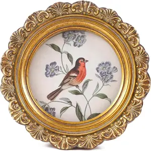 Picture Frames 3x3 Round Bronze Antique Picture Frames with Glass Front Handcrafted Rustic Home Decor for Wall Mount and Tabletop Gallery Wall Art