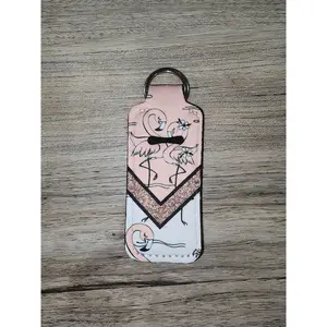 Flamingo Love Chapstick Holder Keychain