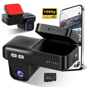 4G LTE Dual-Channel Dash Cam with OBD Cable, App Control, Night Vision,Loop Recording, and Built-in GPS; LTE Cloud Monitoring; Car DVR Camera with WDR, 24-hour Parking monitoring, Car Camera; Black Box,Card Reader+64G TF Card,Summervibes fathersdaygift