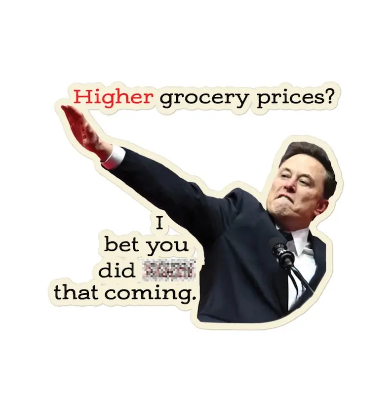 Elon Musk Sticker I Did "Not See" That Coming Sticker, Elon Musk sticker, Elon musk salute, Donald trump Sticker