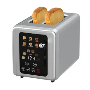 Touch Screen Toaster, 2-piece Automatic Stainless Steel Toaster, Quick Heating Breakfast Machine for Home Use