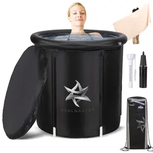 AuraHome Portable Ice Bath Tub for Athletes (88 Gal)  Professional Cold Plunge Pool for Recovery & Therapy - Durable Triple-Layered Inflatable Design - Indoor/Outdoor Portable Soaking Tub for Biohacking & Fitness