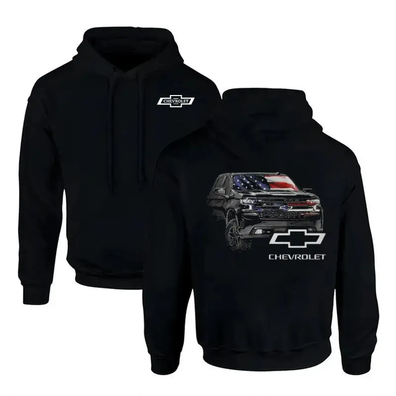Silverado American Flag Graphic T-Shirt/Hoodie – 2 Sided Patriotic Pickup Truck Tee, Chevy Lover Unisex  Shirt, For Men, Top Menswear