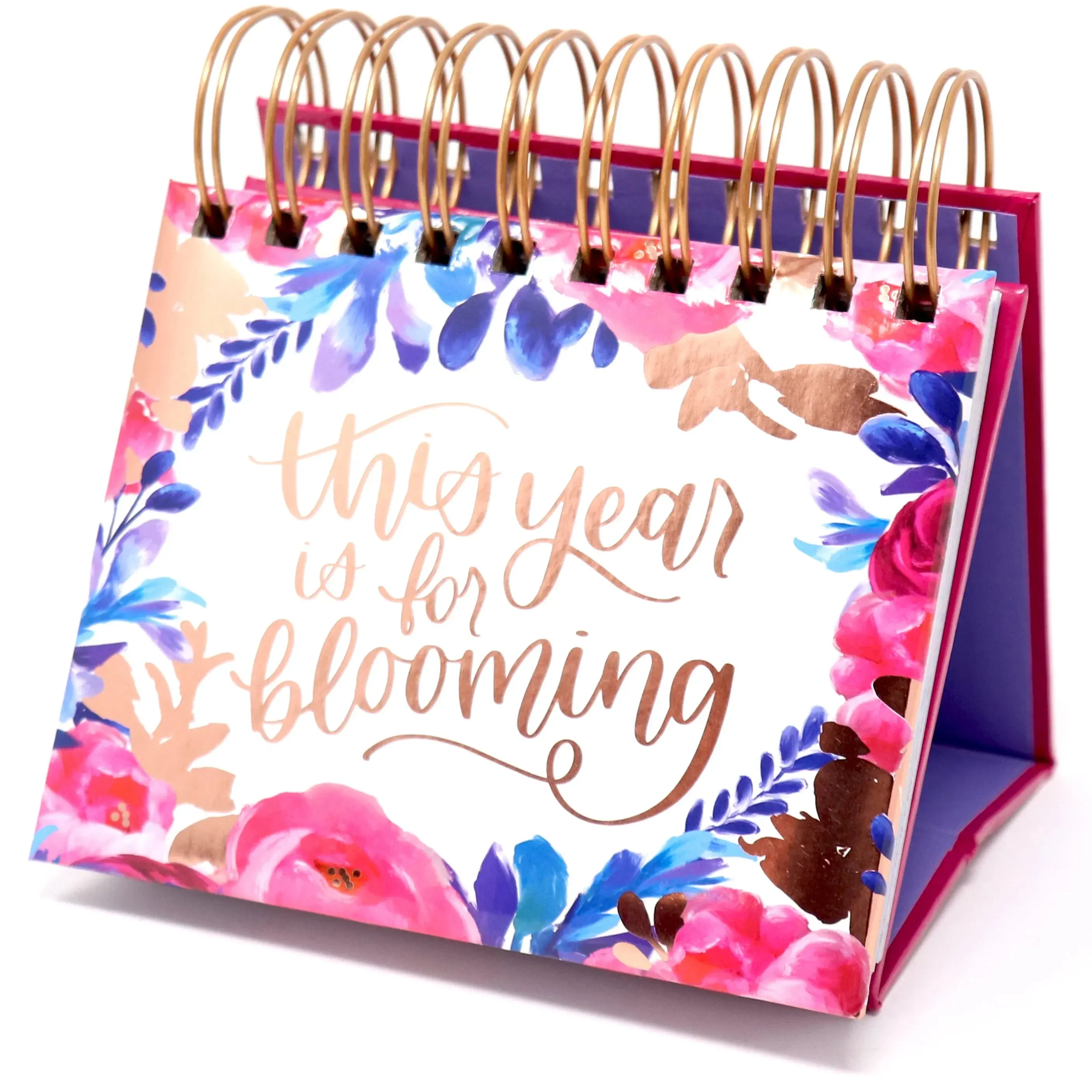 Inspirational Perpetual Desk Easel Hand-lettered Doodle Typography Calendar 365 Quotes Rose Gold Binding Office Stationery Supplies