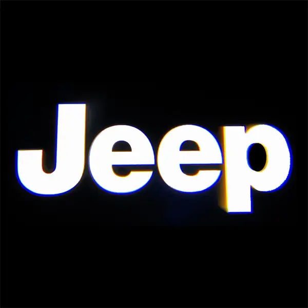 2PCS New Universal Door Welcome Lights LED Logo Projector For Jeep LOGO Welcome Lamp Auto Accessories Decor(Battery Not Included)