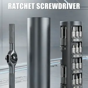 29-In-1 S2 Steel Ratchet Screwdriver Set, Adjustable T-Handle Design, Home Repair Tool Kit, Practical Gift for Men