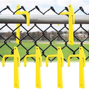 6 Pcs Chain Link Fence Banana Clip Fence Stretcher Top Rail Stretching and Tensioning Tool for Wire Mesh Chain Link Fences Tools High Quality Carbon Plated Yellow Powder Coating
