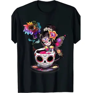 Unisex Vibrant Sugar Skull-Sunflower Graphic Sports Top, Casual & Special Occasion Wear for Year-Round Outdoor Activities