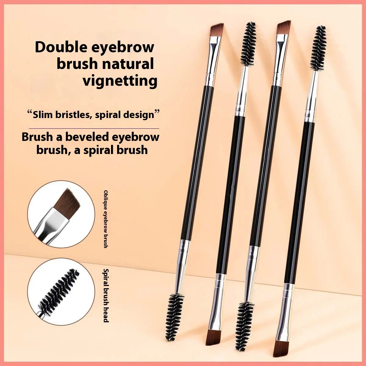 LRV Hair Professional Angled Brush Double Ended Eyebrow Eyelash Hair Brush Synthetic Multi Functional Micro Brush