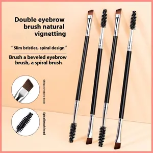 LRV Hair Professional Angled Brush Double Ended Eyebrow Eyelash Hair Brush Synthetic Multi Functional Micro Brush