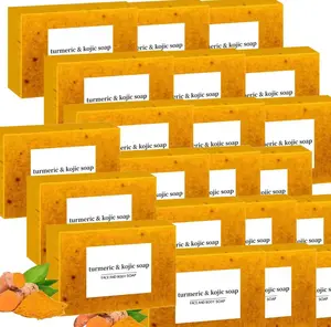 Lemon Turmeric Kojic Soap, Honey Glow Lemon Turmeric Kojic Soap Bar for Face & Body, Natural Handmade Soap Deep Cleansing Moisturizing for All Skin Types