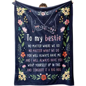 Friendship Gifts for Women Mothers Day, Best Friend Birthday Gifts for Women, Best Friend Blanket Gift, to My Bestie Throw Blanket for Christmas 60" x 50"