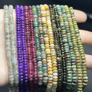 2×4 mm natural stone beads, available in multiple colors; loose beads for DIY jewelry making accessories. Suitable for single-row or mixed color combinations; ideal materials for bracelets, necklaces, and other hand accessories.