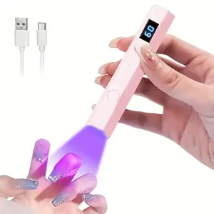 Portable Rechargeable USB Nail Lamp with Temperature Display and Dual Speed Timer, Adjustable Mini Nail Dryer for Home & Salon, Perfect Gift for Women, Polish Curing Dryer, LED Nail Light