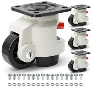 Leveling Casters Heavy uty ith Upgrae Ratchet Hanle esign, 360 egree Sivel Castor heels, Ajustale Casters ith  for orkench, Machine, Total Capacity 2200 Ls (4 Pack)