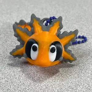 Cheerful Orange Axolotl Buddy Keychain
