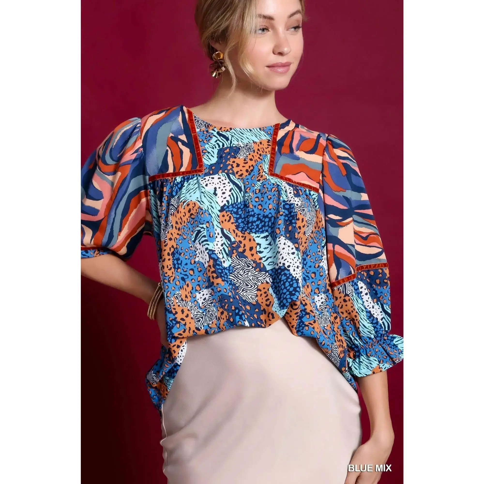 Umgee Abstract Pattern Top